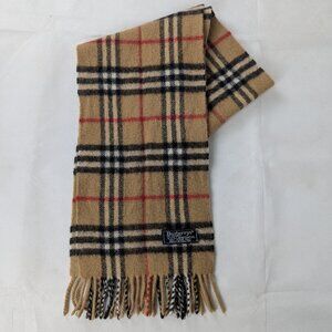 Luxury Burberry Classic Check Lambswool Scarf Beige Unisex Winter Wear